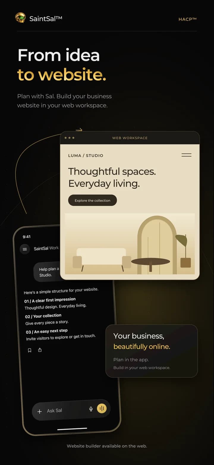 SaintSal on iPhone: From idea to website.